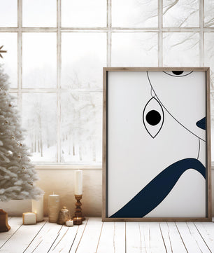 Abstract Minimalist Art with Geometric Shapes and Earring Detail - Mi tienda