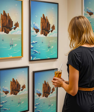 Majestic Sea Cliffs and Sailboats in Serene Landscape