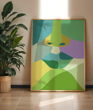 Formas geométricas abstractas y coloridas en diseño de arte moderno