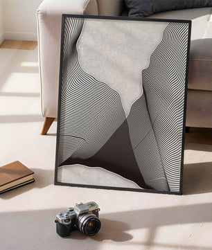 Motif ondulé abstrait noir et blanc sur fond texturé