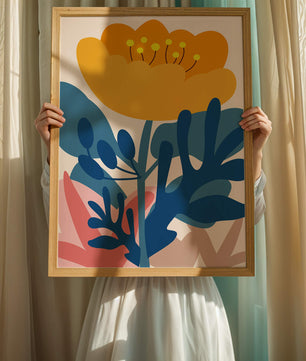 Illustration florale abstraite colorée au design botanique moderne