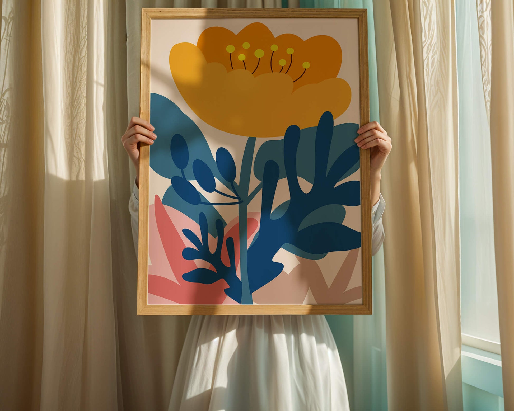 Illustration florale abstraite colorée au design botanique moderne
