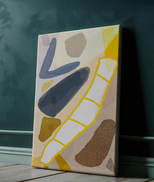 Abstract Design with Geometric Shapes in Earthy Tones and Gold Accents - Mi tienda