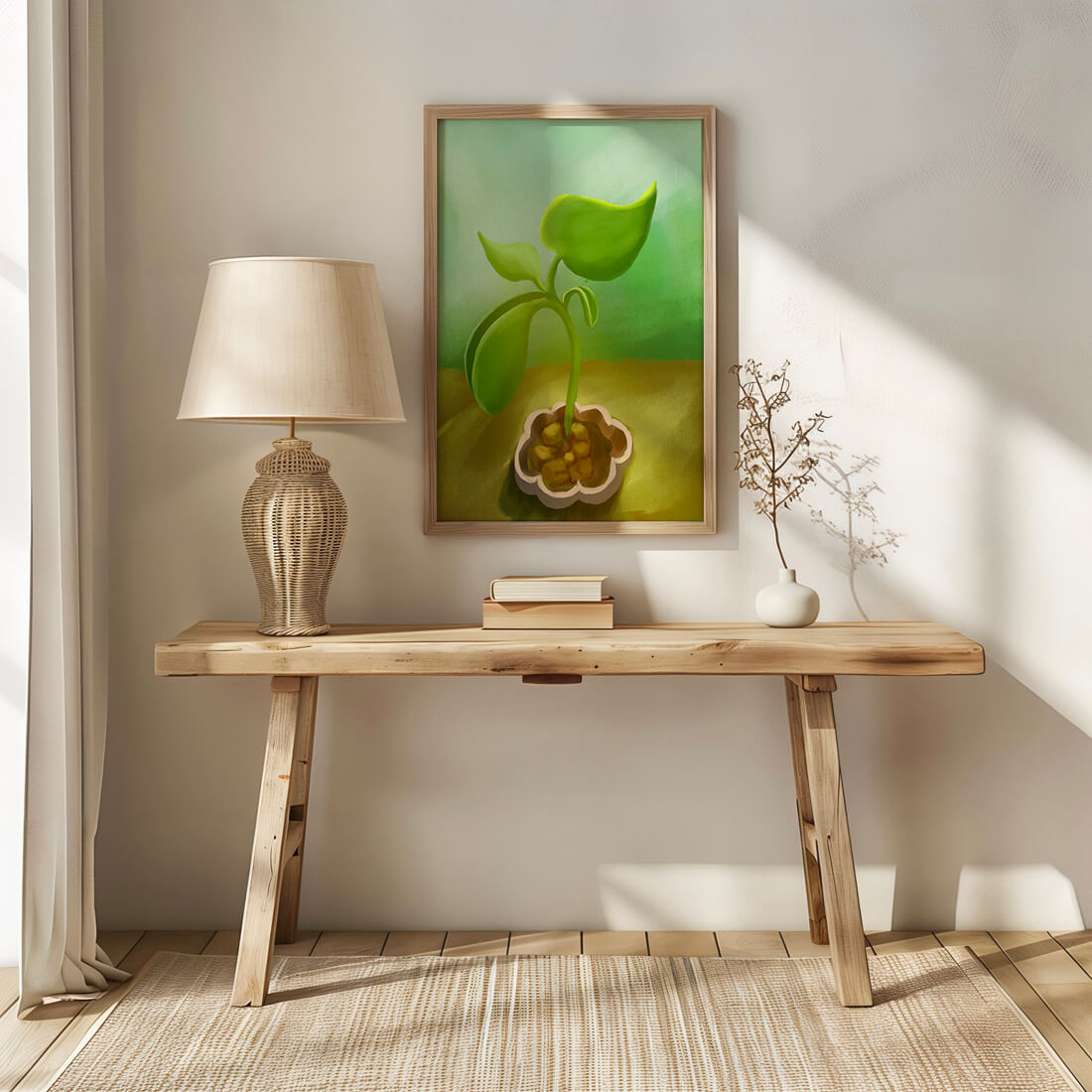 Young Green Plant Emerging from the Soil