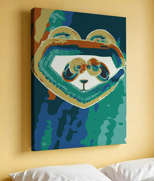 Art abstrait coloré de panda avec des motifs vibrants