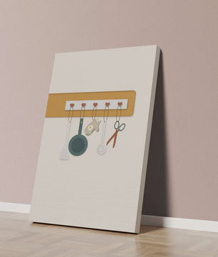 Kitchen Utensils Hanging on a Wall with Heart Hooks - Mi tienda