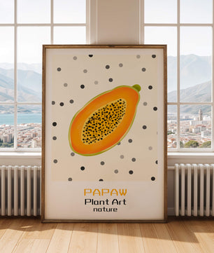 Abstract Papaya Art With Polka Dot Background - Mi tienda