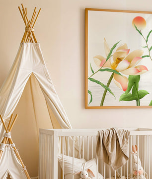 Serene Lotus Flower with Sun in Minimalist Natural Setting - Mi tienda