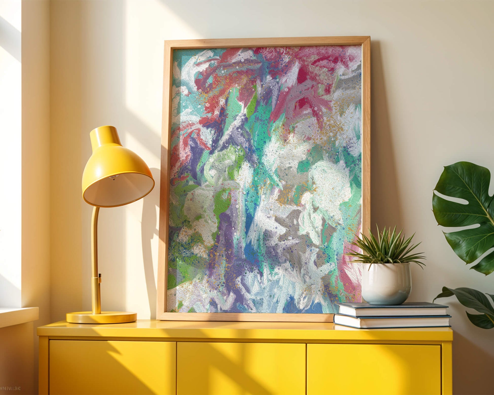 Abstract Colorful Flowing Waves with Textured Patterns