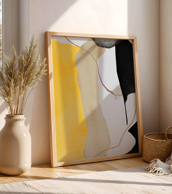 Abstract Composition with Geometric Shapes and Earth Tones