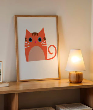 Cute Cat Illustration with Bright Colors and Whimsical Design - Mi tienda