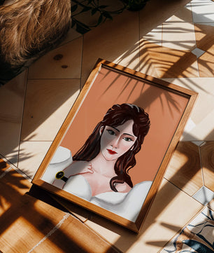 Retrato de una mujer con peinado elegante y reloj dorado