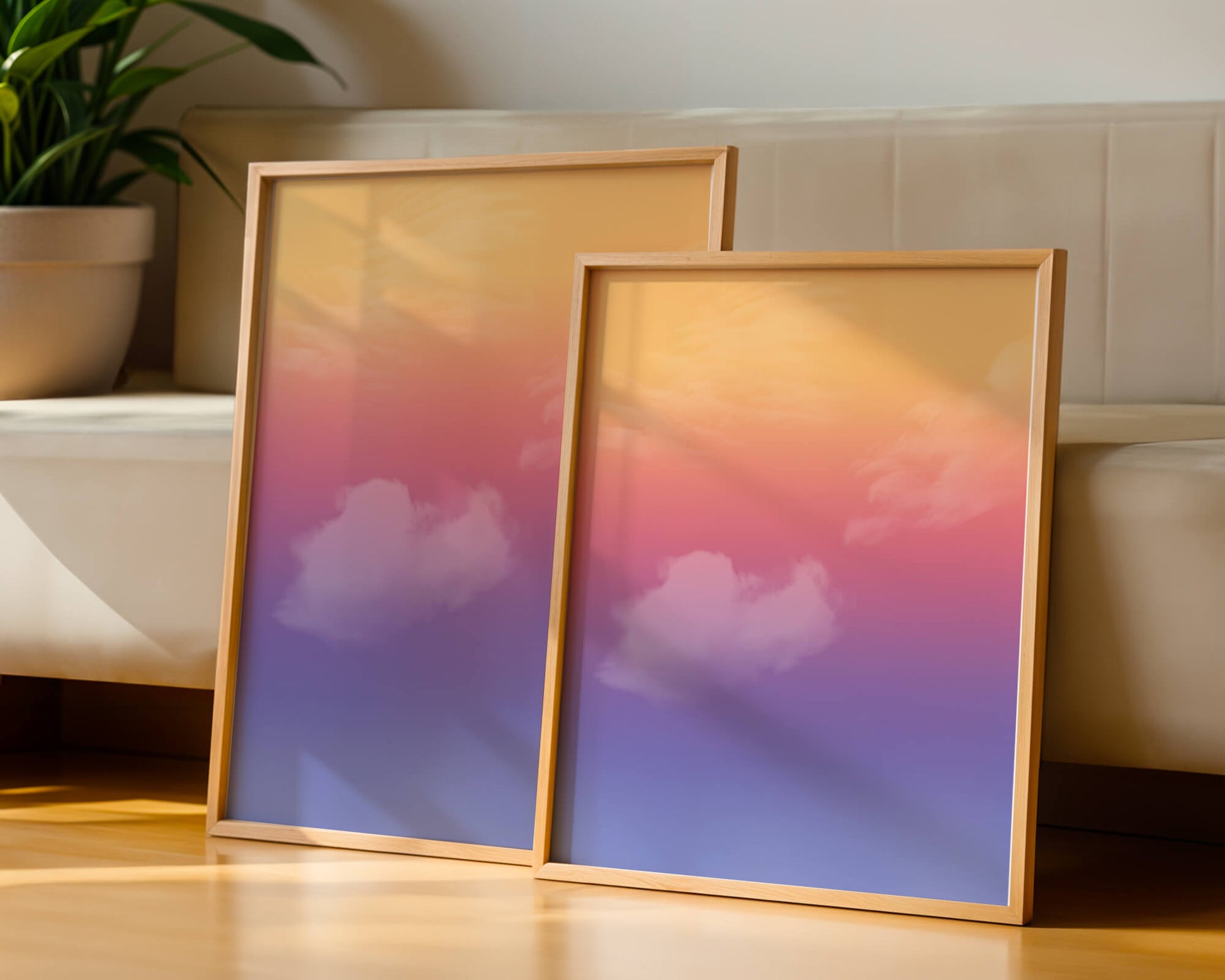 Pastel Sunset Sky with Soft Clouds and Gradient Hues