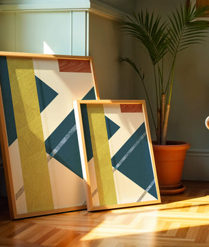 Zeitgenössische abstrakte geometrische Kunst mit lebendigen Farben