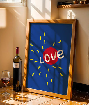 Diseño abstracto con temática de amor colorido con elementos audaces
