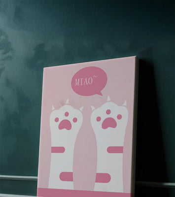 Playful cat paws illustration with speech bubble saying 