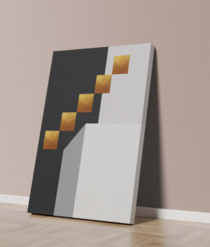 Modern abstract geometric artwork with gold accents - Mi tienda