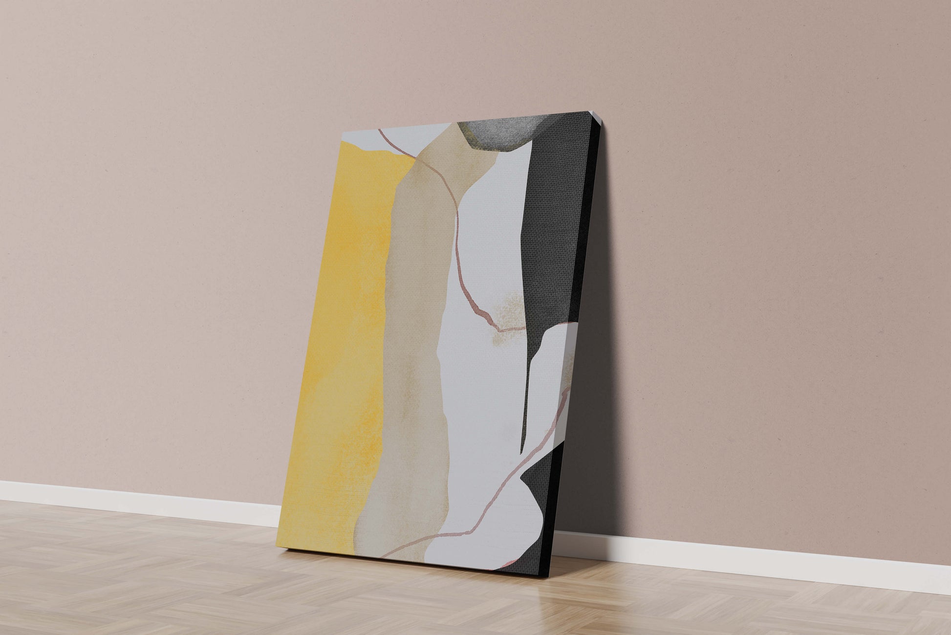 Abstract Composition with Geometric Shapes and Earth Tones