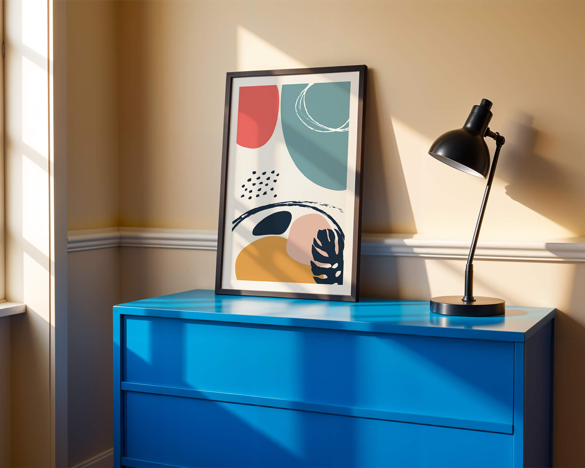 Abstract shapes and colors in modern art design