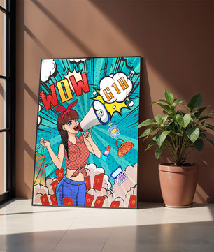 Vibrant Pop Art Style Shopping Experience with Retro Influences
