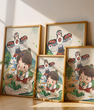 Charmante illustration d’un enfant savourant un plat traditionnel