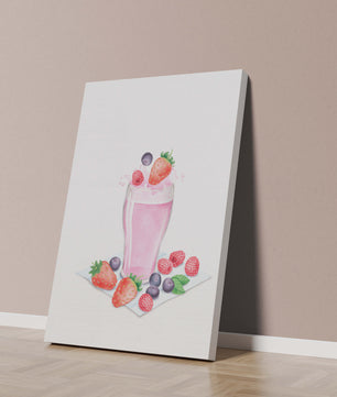 Refreshing berry smoothie with fresh strawberries and blueberries
