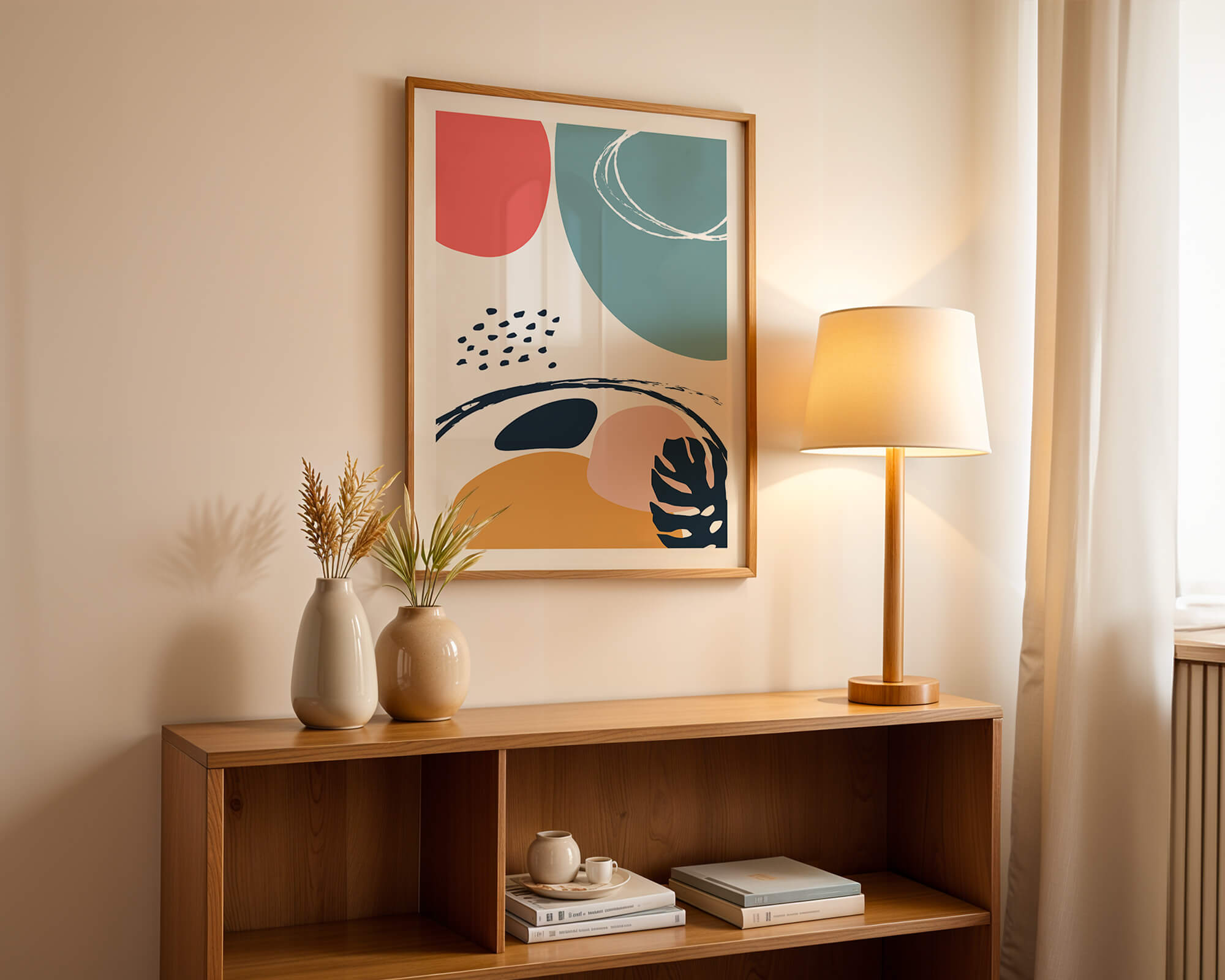 Abstract shapes and colors in modern art design