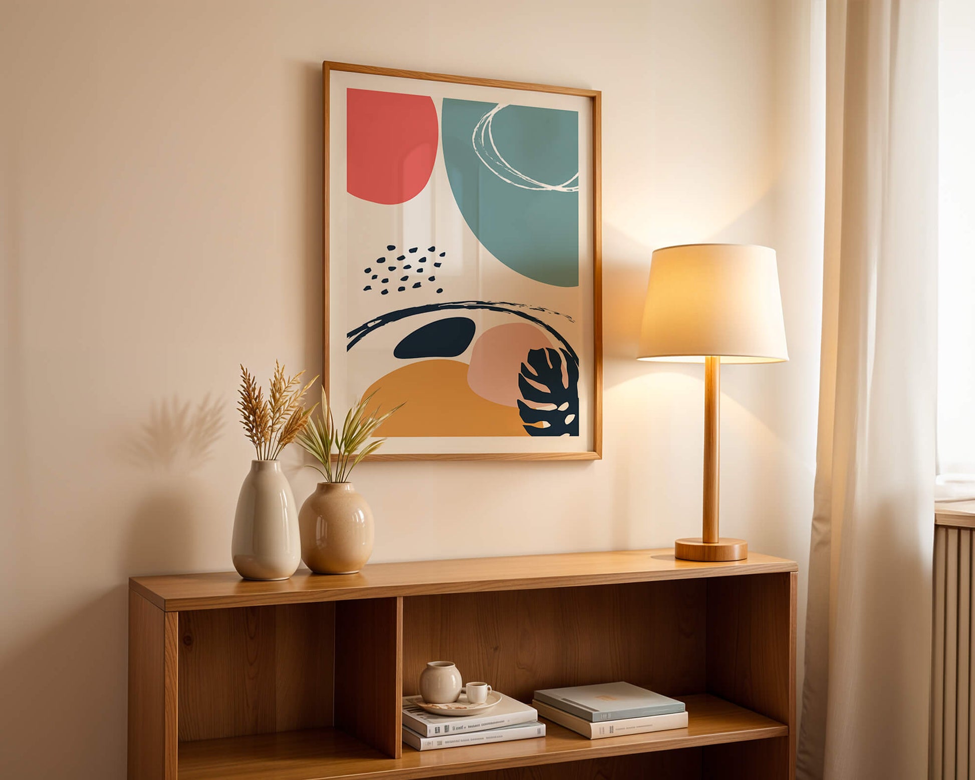 Abstract shapes and colors in modern art design