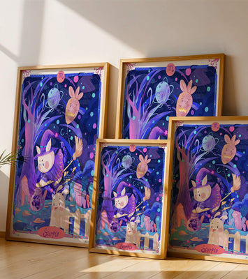 Whimsical zodiac scorpio scene with a magical theme