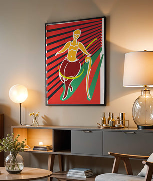 Modern abstract art with dynamic lines and vivid colors - Mi tienda