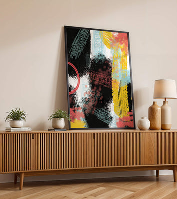 Vivid Abstract Art with Bold Colors and Expressive Brushstrokes