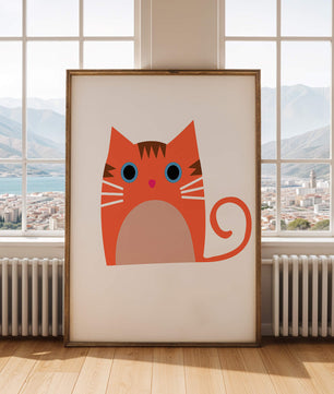 Cute Cat Illustration with Bright Colors and Whimsical Design - Mi tienda