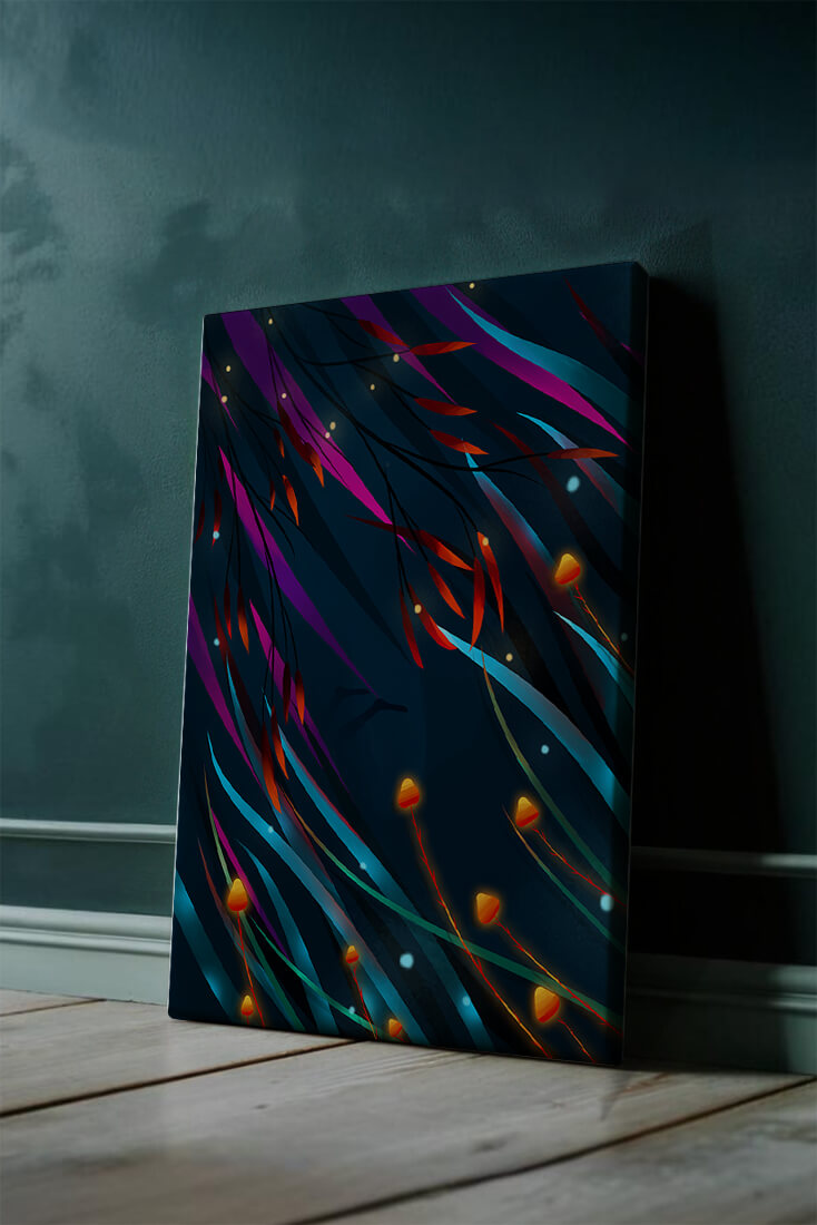 Abstract Underwater Fantasy with Glowing Elements and Vivid Colors