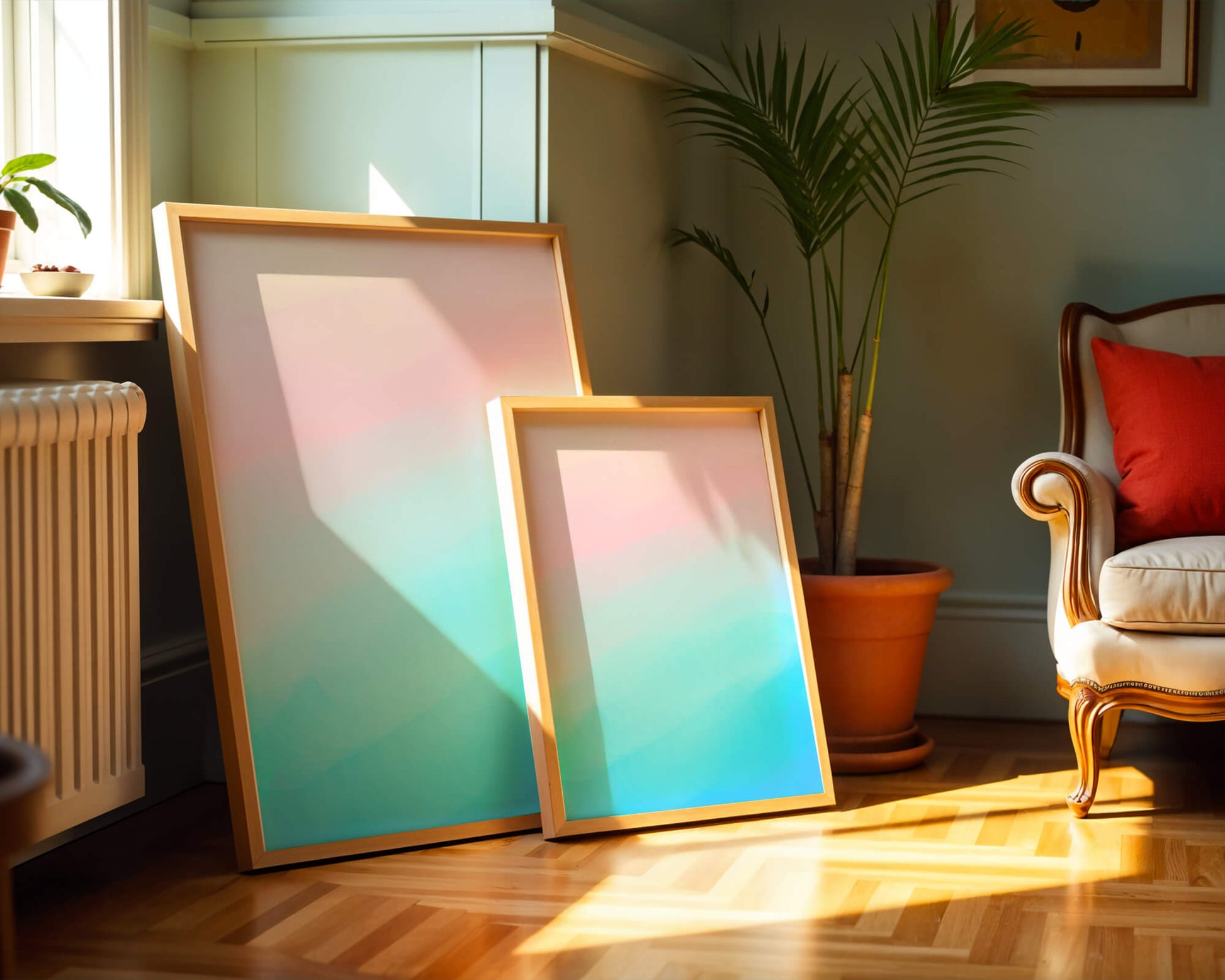Pastel Gradient Background with Pink and Blue Hues