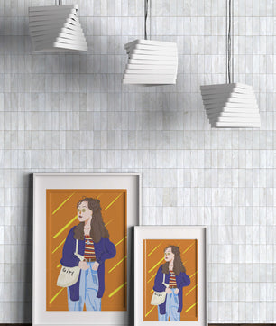 Trendy girl with sunglasses and casual outfit illustration