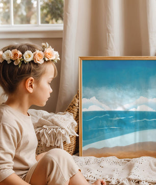 Calming Ocean Shoreline with Blue Sky and Gentle Waves