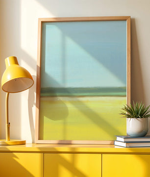 Abstract Landscape with Blue and Yellow Horizon