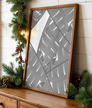 Detailed Abstract Geometric Pattern with Interwoven Stripes - Mi tienda