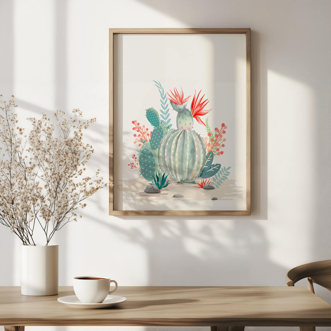 Colorful Cactus Arrangement With Red Blooms And Desert Plants - Mi tienda