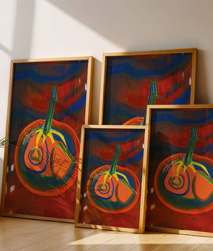 Pintura abstracta con colores vibrantes y un diseño audaz