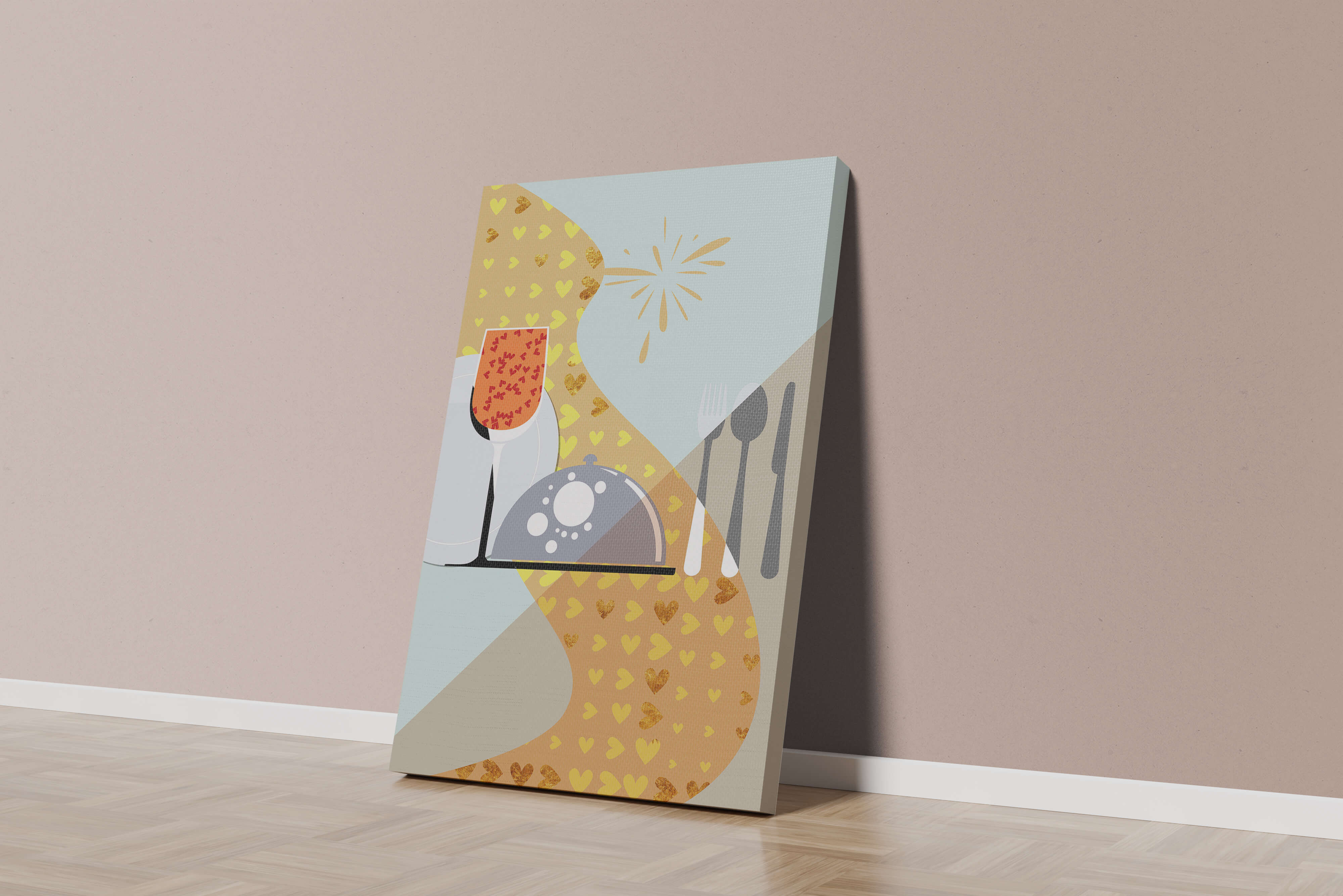 Elegant Dining Setting with Red Wine Glass and Gold Accents - Mi tienda