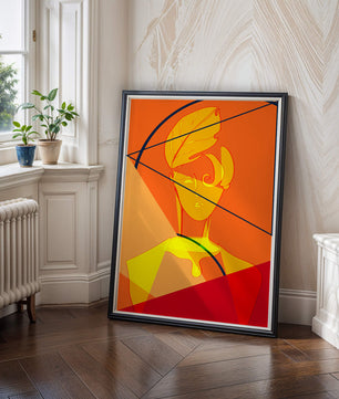 Abstract Portrait with Geometric Shapes and Bold Colors - Mi tienda