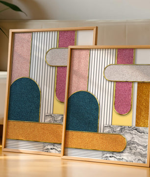 Abstract Geometric Art with Gold Accents
