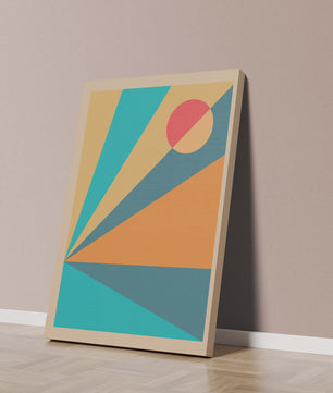 Geometric Abstract Art with Bold Colors and Circles