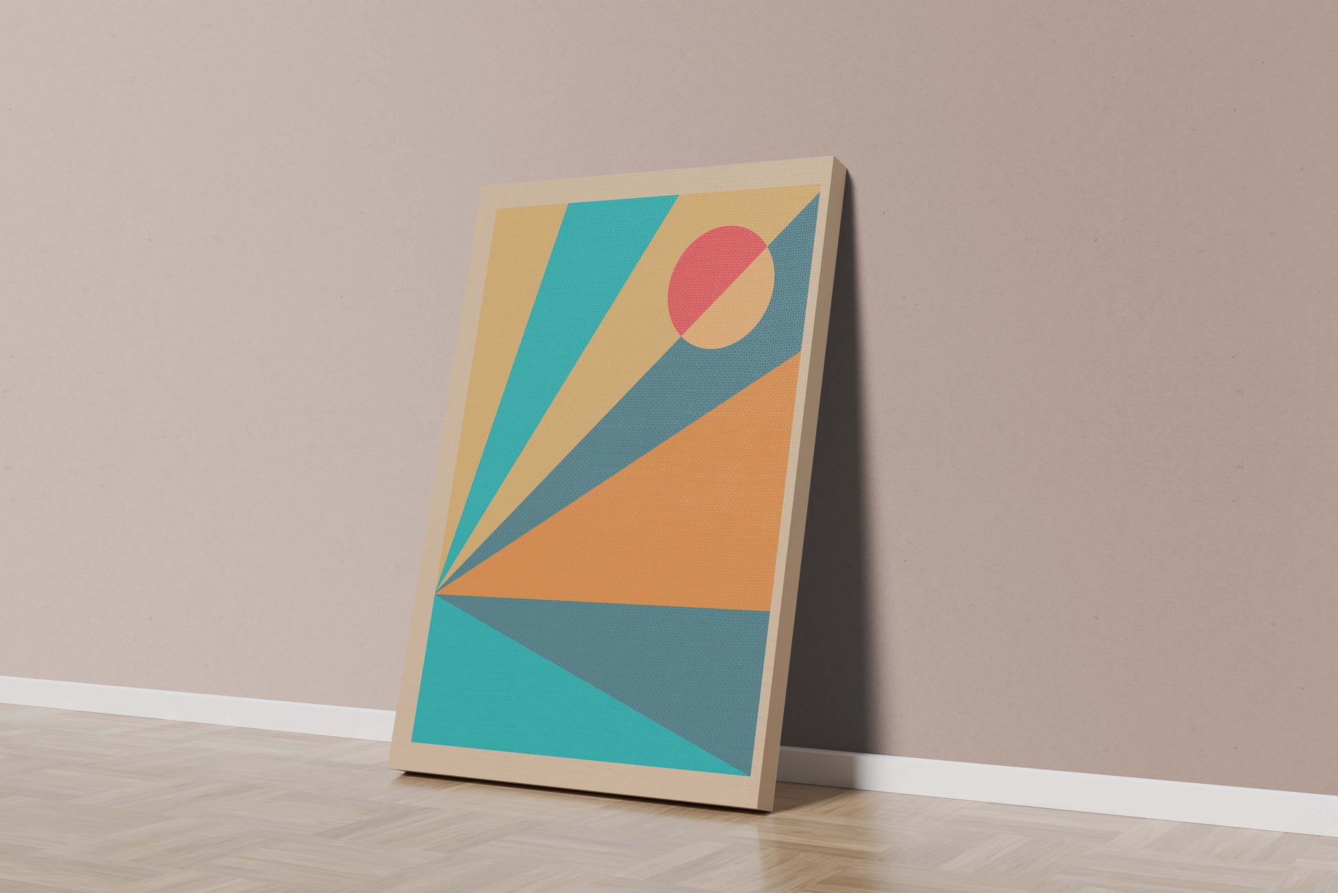 Geometric Abstract Art with Bold Colors and Circles