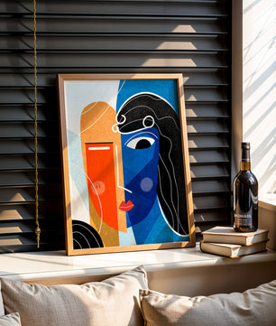 Abstract Expressionist Portrait with Bold Colors - Mi tienda