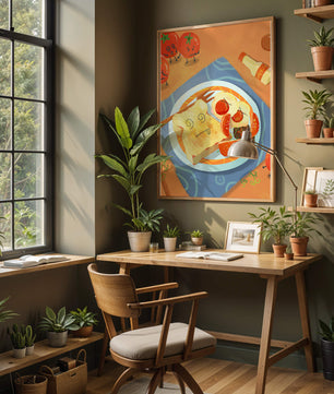 Whimsical Breakfast with Animated Tomatoes and Toast on a Bright Plate
