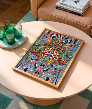 Colorful Geometric Pattern with Symmetrical Design and Abstract Motif