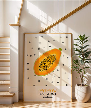 Abstract Papaya Art With Polka Dot Background - Mi tienda