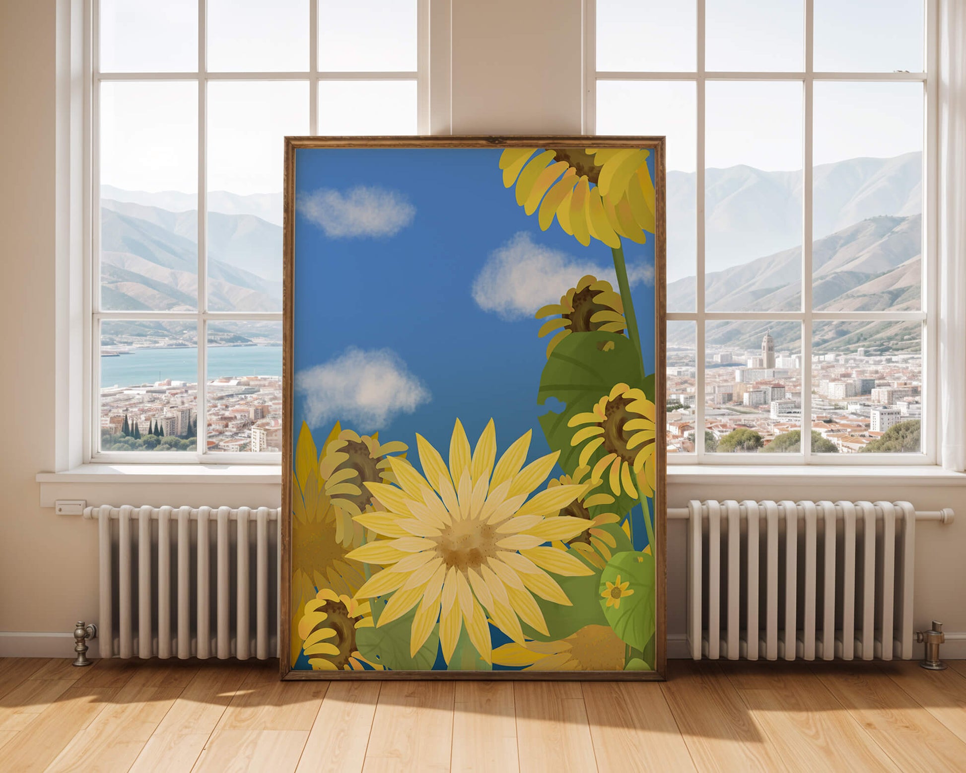 Sunny Sunflowers Against a Bright Blue Sky